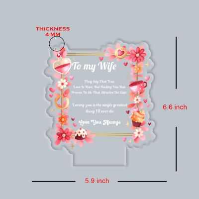 Couples Led Night Lamp Gift Item for Wedding, Anniversary, Birthday & Valentine's Day Romantic Gift for Couples | Multicolored Light (to My Wife Gift)